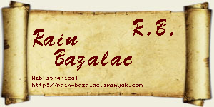 Rain Bažalac vizit kartica